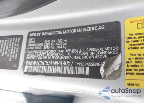 2015 Mini Countryman Cooper S from USA, damaged, VIN WMWZC5C55FWP49057